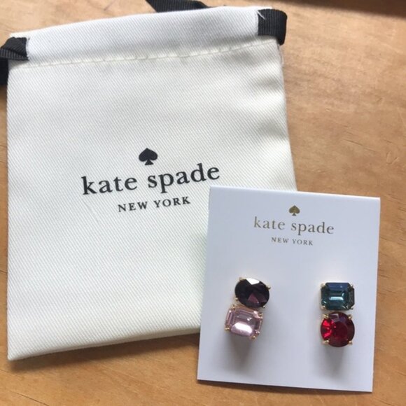 KATE SPADE NEW YORK Double Drop Asymmetrical Stud Earrings - Picture 2 of 3